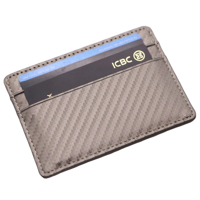 

Hot Selling Slim Blocking Wallet Rfid Credit School Student Pu Leather ID Card Holder, Taupe