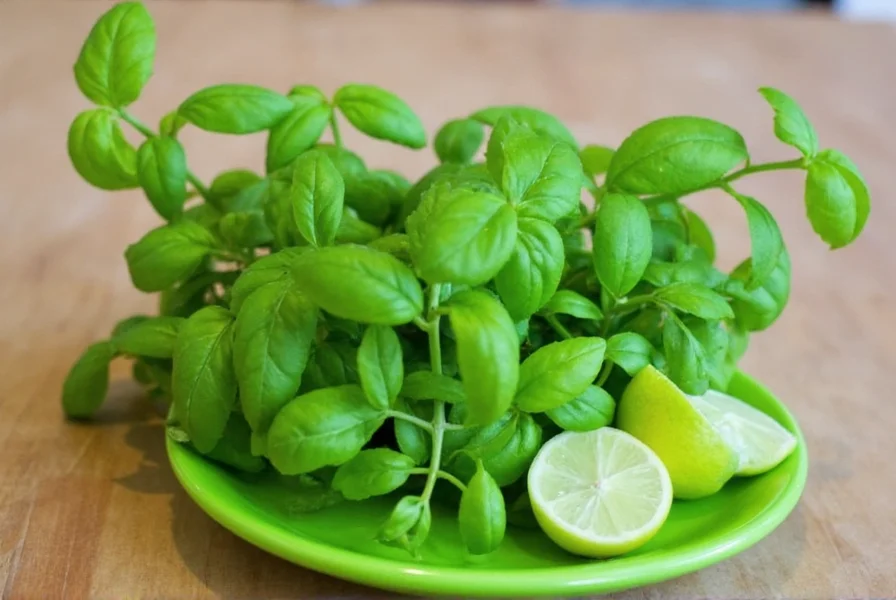 Pesto being made in a food processor