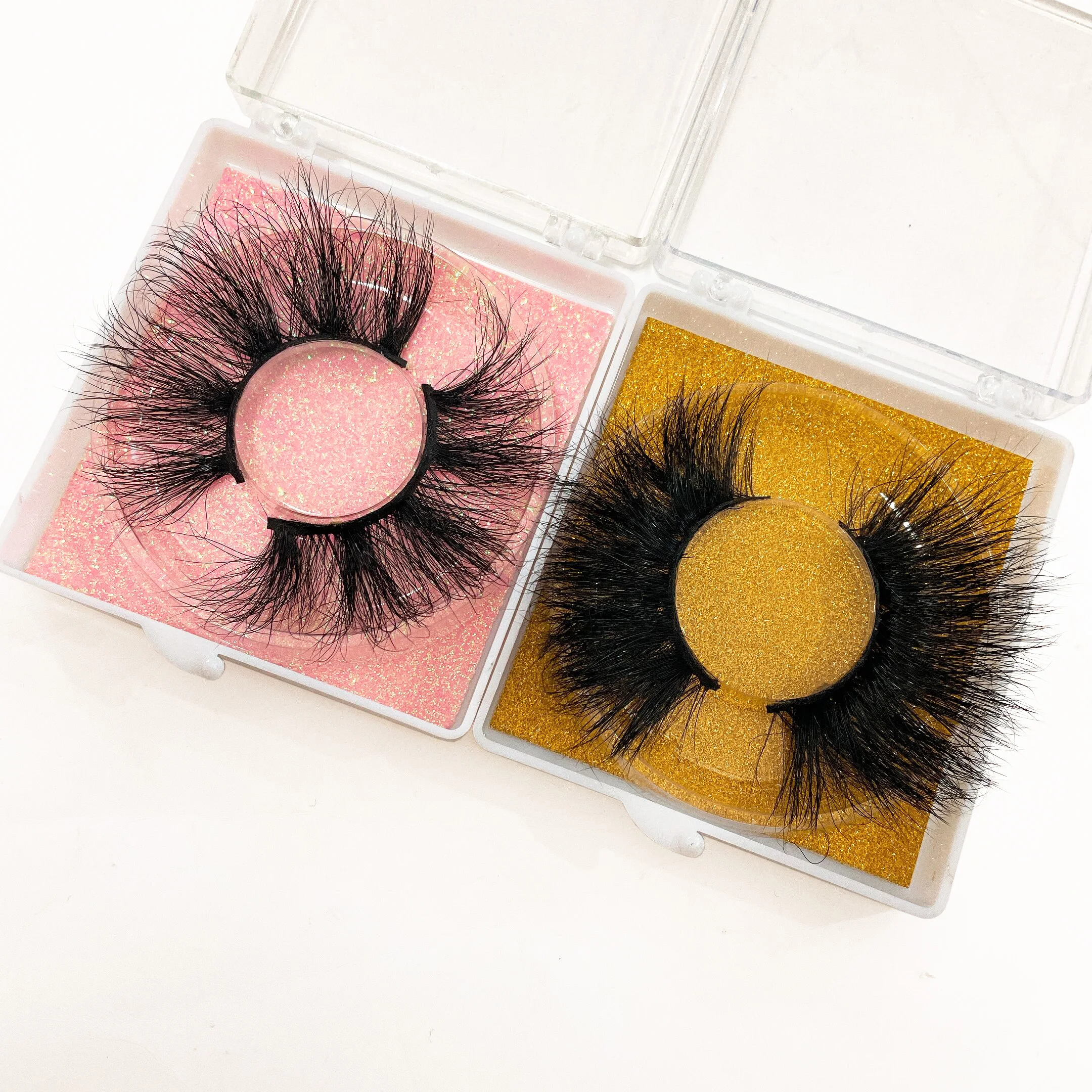 

Wholesale 20mm 3D mink eyelash strip false eyelashes with eyelash vendor customized boxes, Black