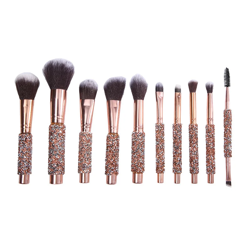 

HZM Wholesale cosmetic Luxury eyeshadow face facial brush makeup private label wooden handle makeup brush set, Customized