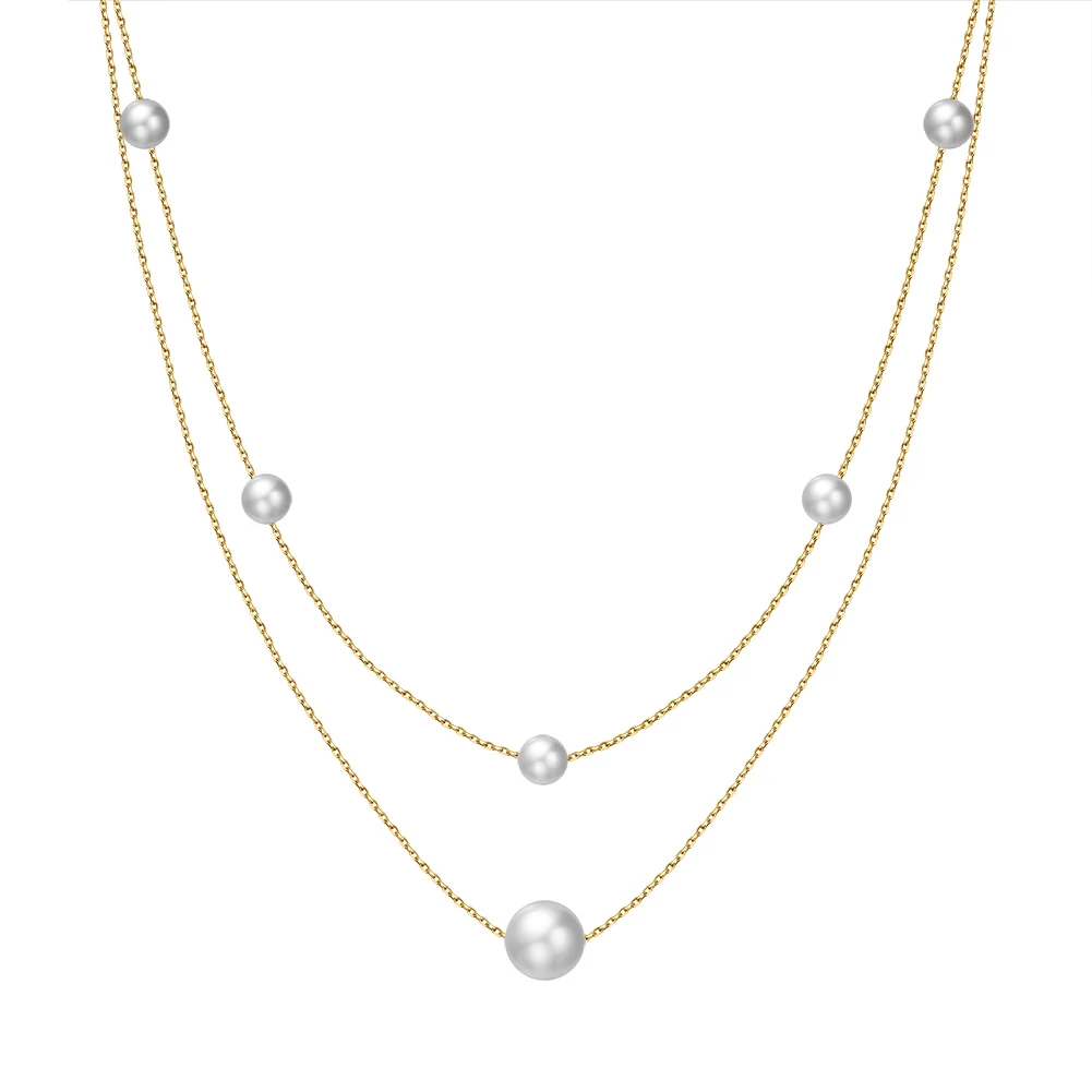 GPN31 RINNTIN Gold Layered Cultured Freshwater Pear Necklaces for Women 925 Sterling Silver Fine Jewelry Necklaces