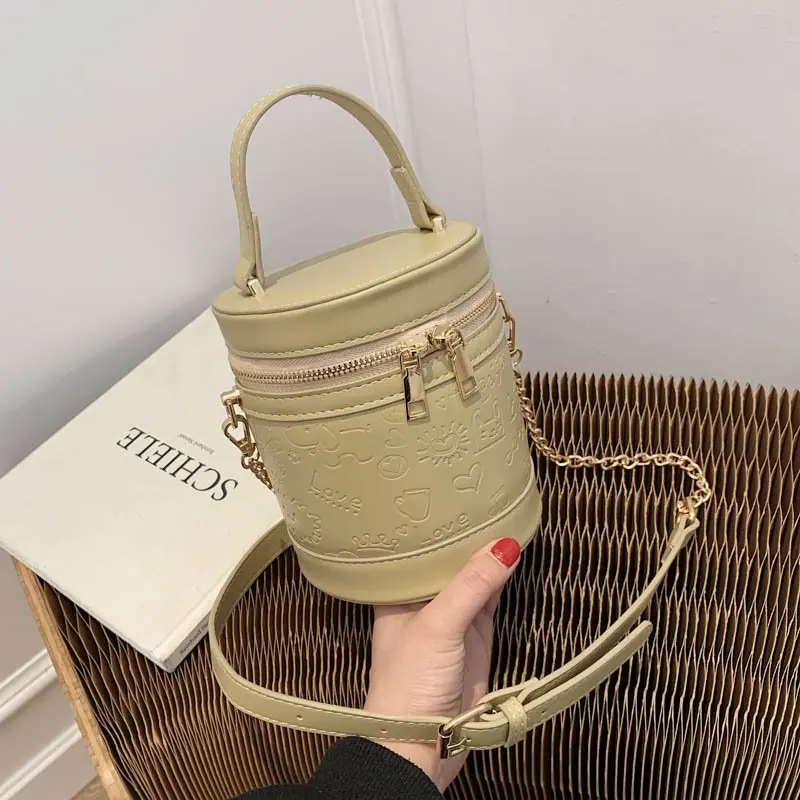 

2021 hot style fashion retro cylinder mobile phone bag women bucket handbag designer bag ladies cylinder bag, Blue, black,white or custom made