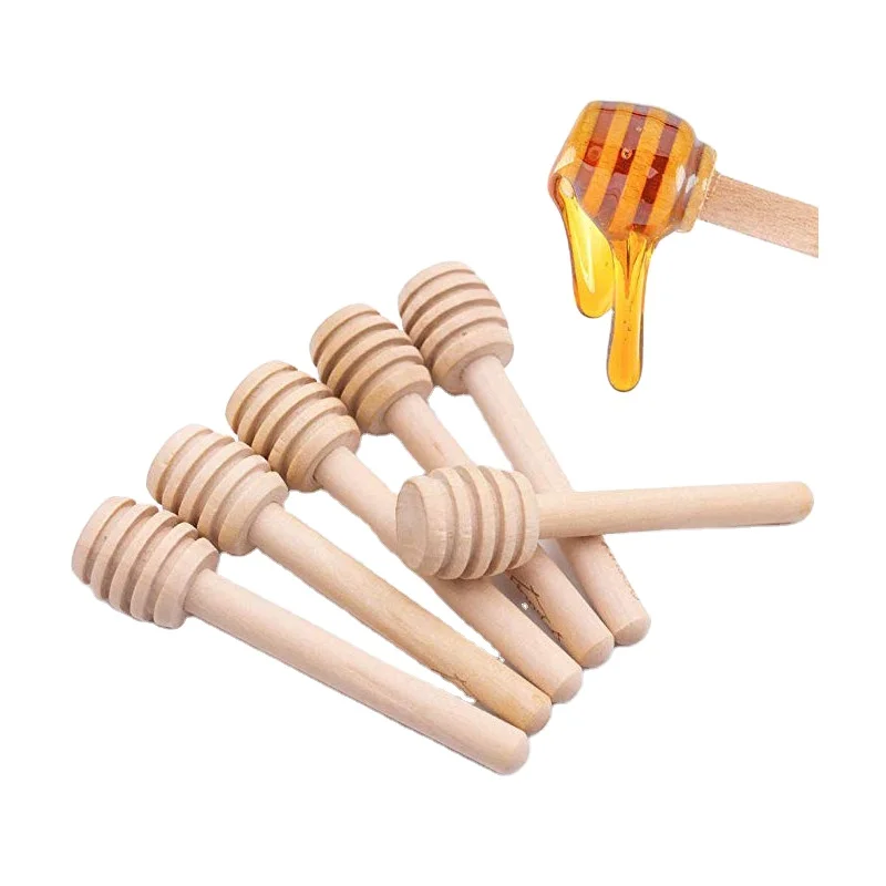 

8cm hand made wooden honey dippers with customized design