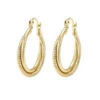 

98884 Xuping new arrival 14k gold wholesale women earrings layer big hoop earring