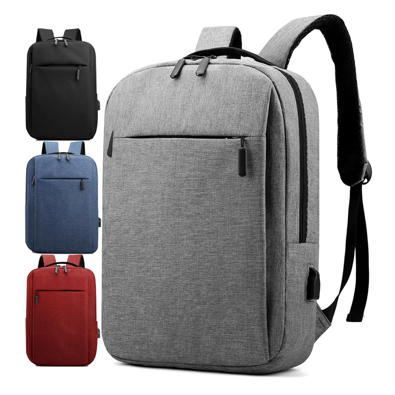 

Colorful Leisure Factory Wholesale Polyester Fabric 2 3 USD Dollar USB Custom Logo Laptop Backpack Bagpack Bag, Gray, red, blue, black or custom