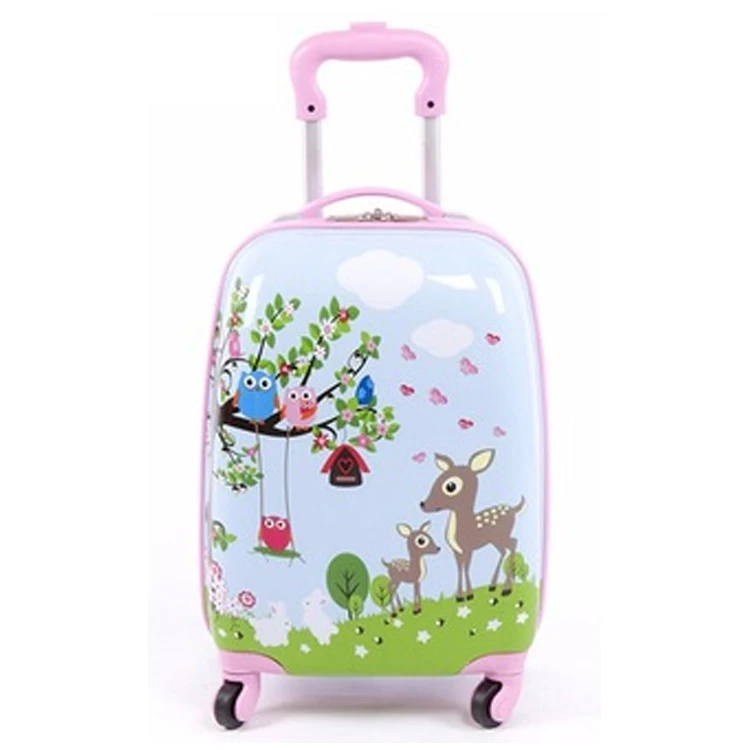 

Print kids travel trolley bag Lightweight Luggage 4 cheap wheels suitcase, Customized,green,pink,blue