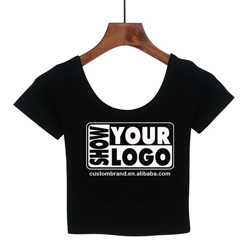 

Free shipping short sleeves custom printing100% premium cotton custom women missy slimfit crop top t shirt