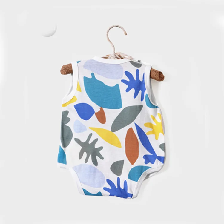

High Quality Sleeveless Unisex Organic Cotton Baby Clothes, Customized