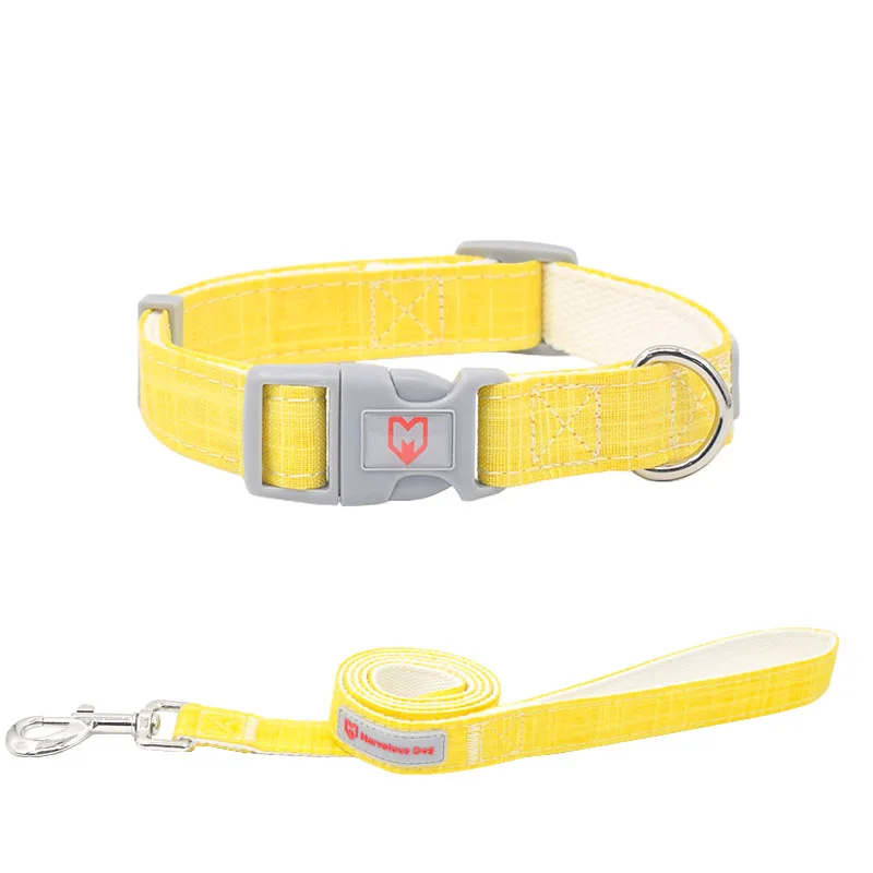 

Bamboo Fiber Prevent Allergy Adjustable Classic Pet Collar and Leashes, Many