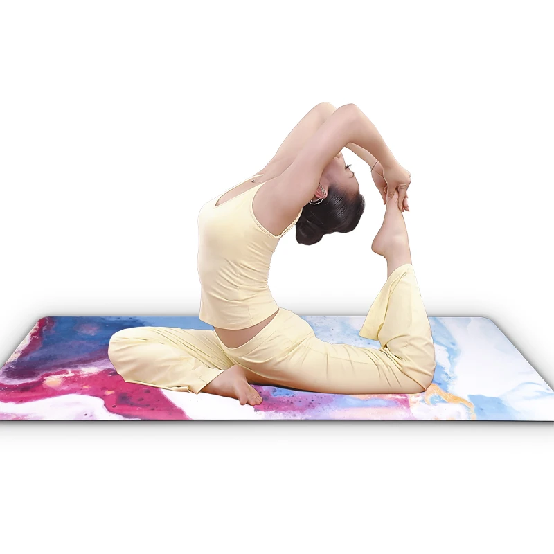 

2021 anti slip eco Custom Print Color pattern Private Label closed cell natural rubber pu yoga mat, Multiple color options