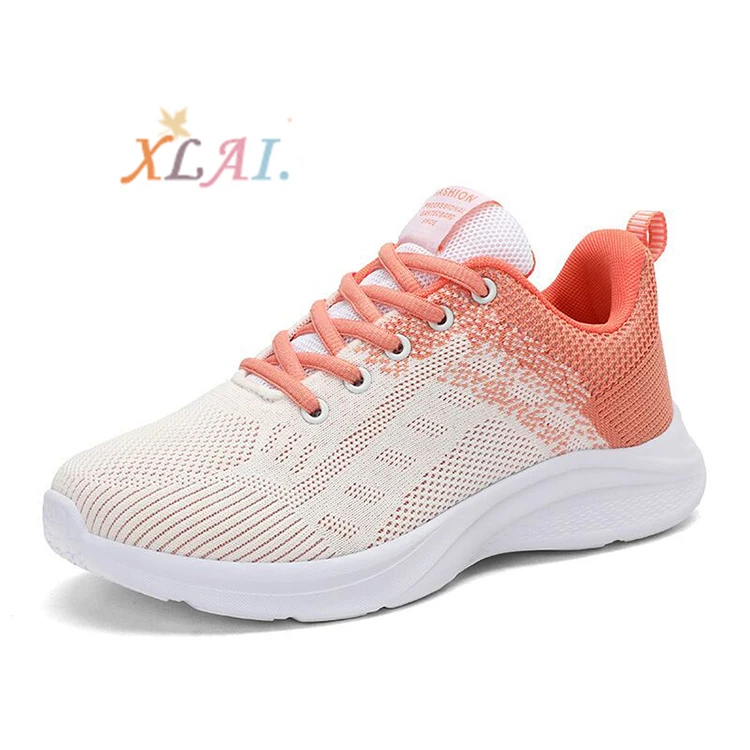 

2021 Classic Ladies Sneakers Walking Breathable Flying Woven Air Cushion Shoes Jogging Tennis Shoes For Women Sneakers, 5 colors