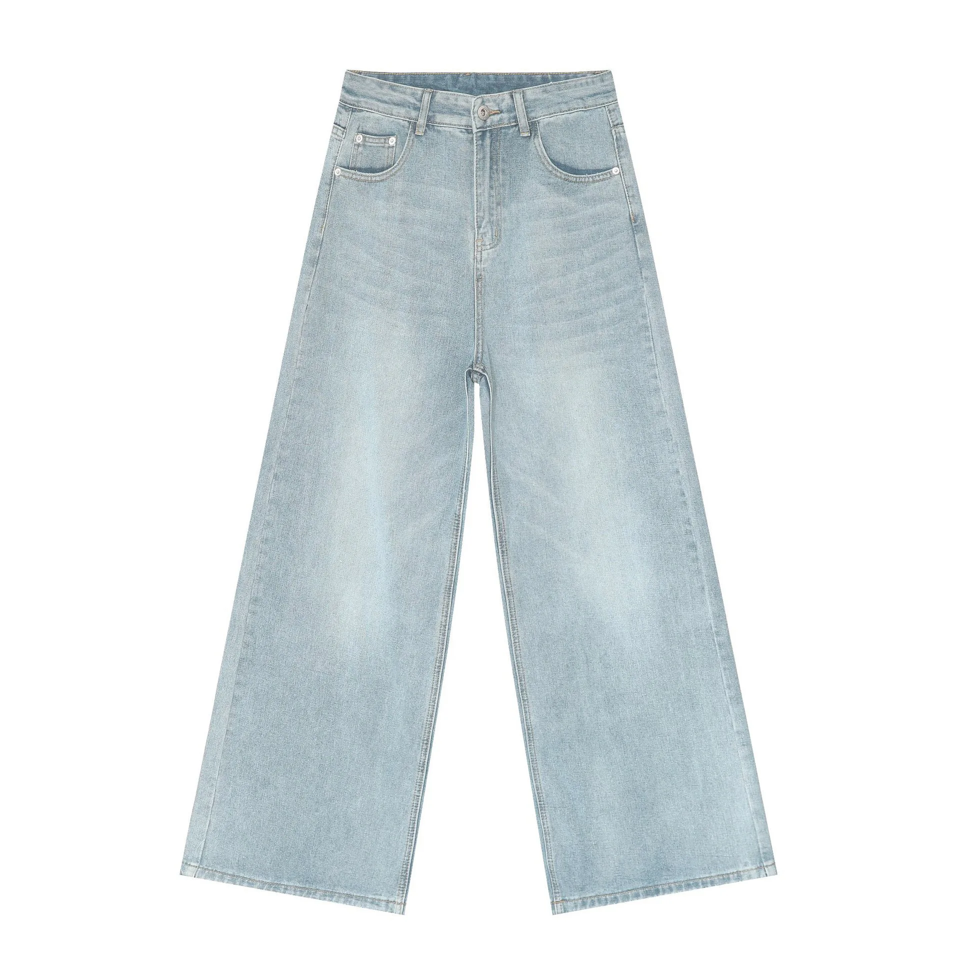 2025 Baggy Casual Jeans Wholesale Stack Jeans for Men Light Blue Baggy Denim Jeans Men