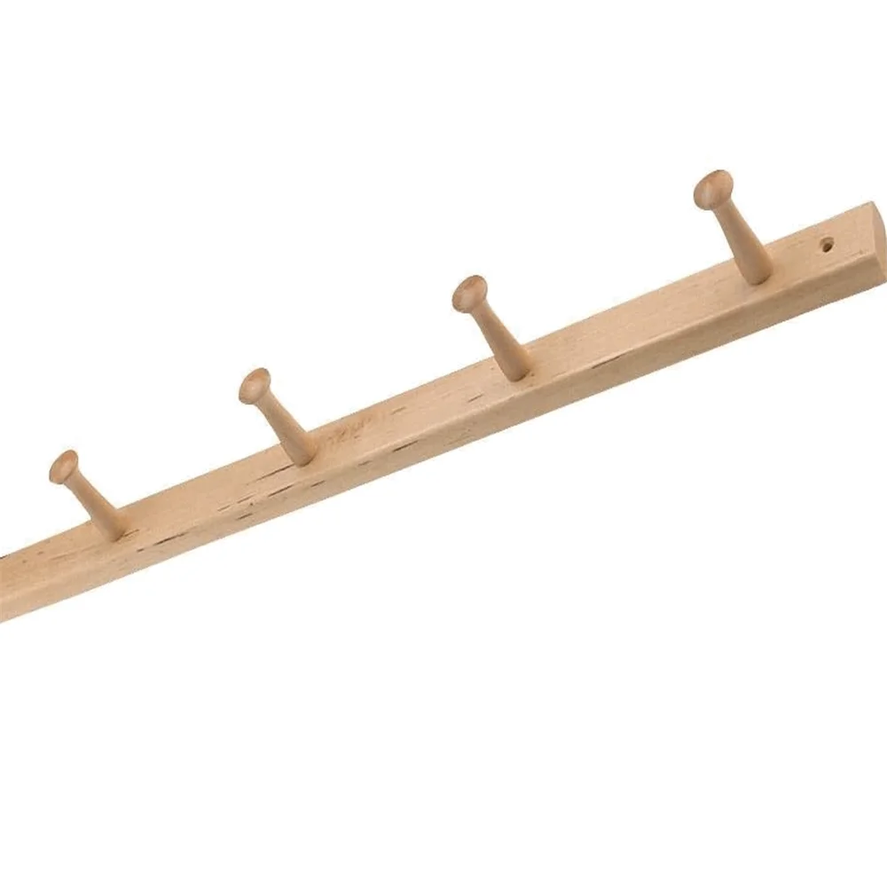 Entryway simple modern 6 hooks wall mount factory wholesale wood coat rack