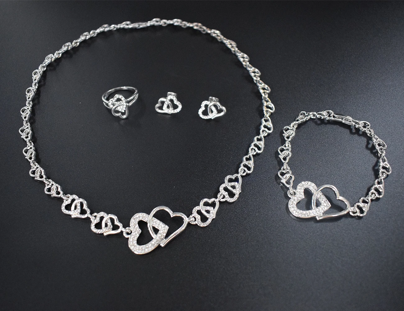 

JHT141 Fashion silver plated Heart jewelry set silver, Platinum plated color