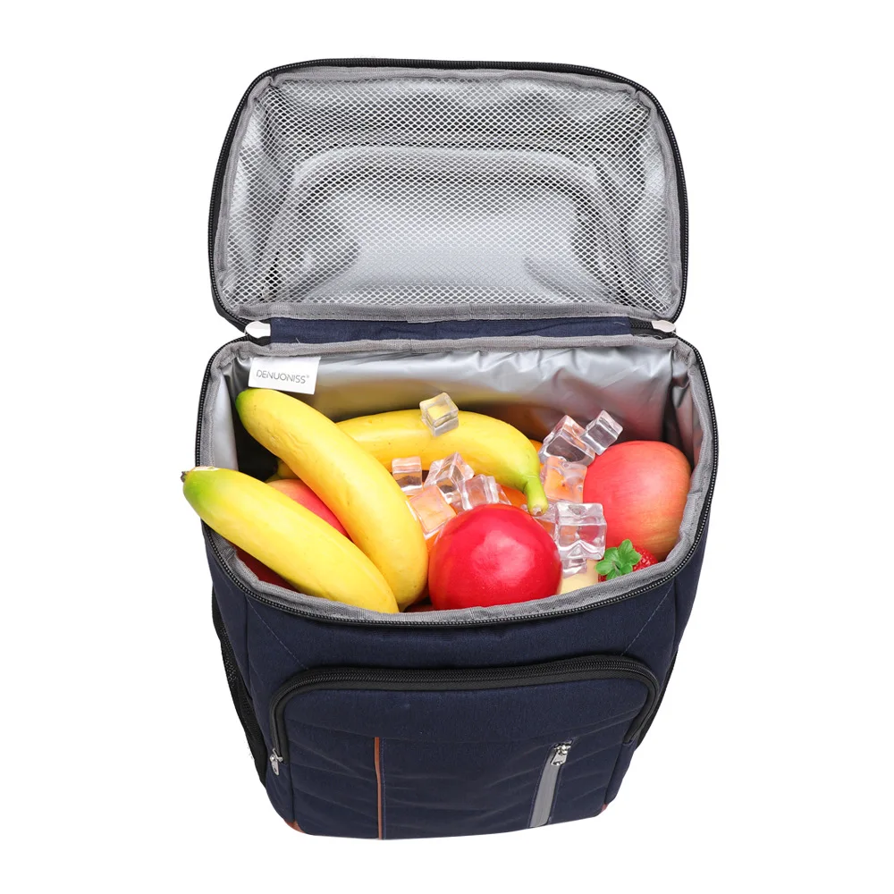 

Creative double layer thermal insulation backpack outdoor picnic bag eco friendly snack Oxford cloth ice bag