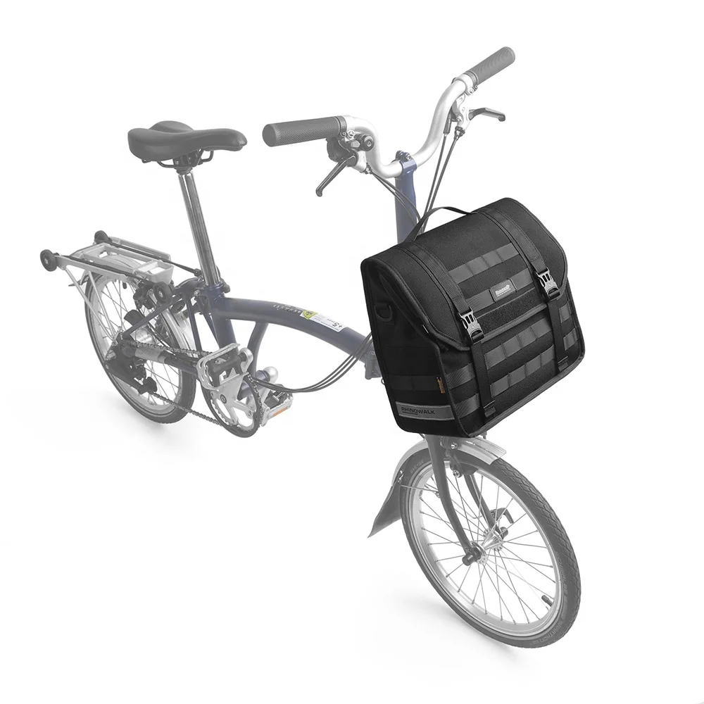 

Rhinowalk Quick Release Handlebar Bag+Mounting Plate for Folding Bikes Bicycle Portable Front Storage Pack Accessory