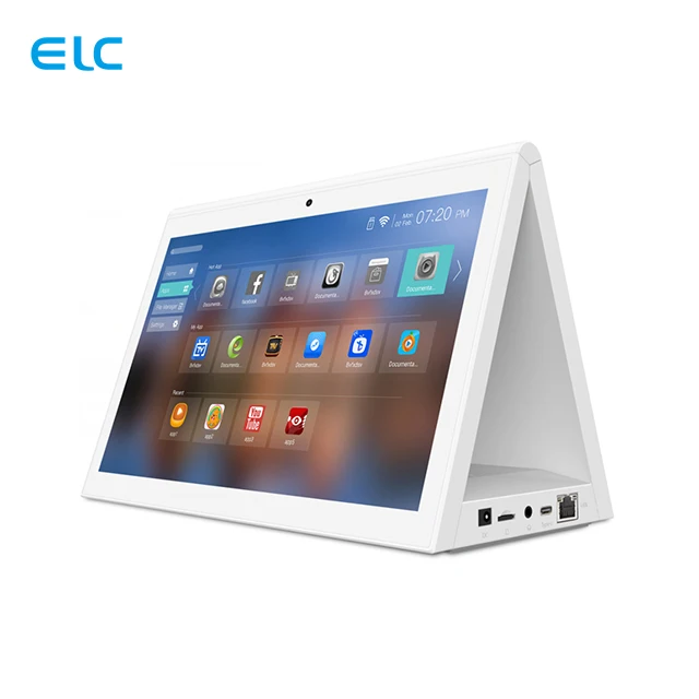

New Design 10 inch Dual Screen capacitive touch screen Digital Signage POE RJ45 NFC desktop android tablet, Black/white