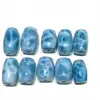 Natural Larimar Cabochon Pendant Necklace Barrel Shape Gemstone for Jewelry