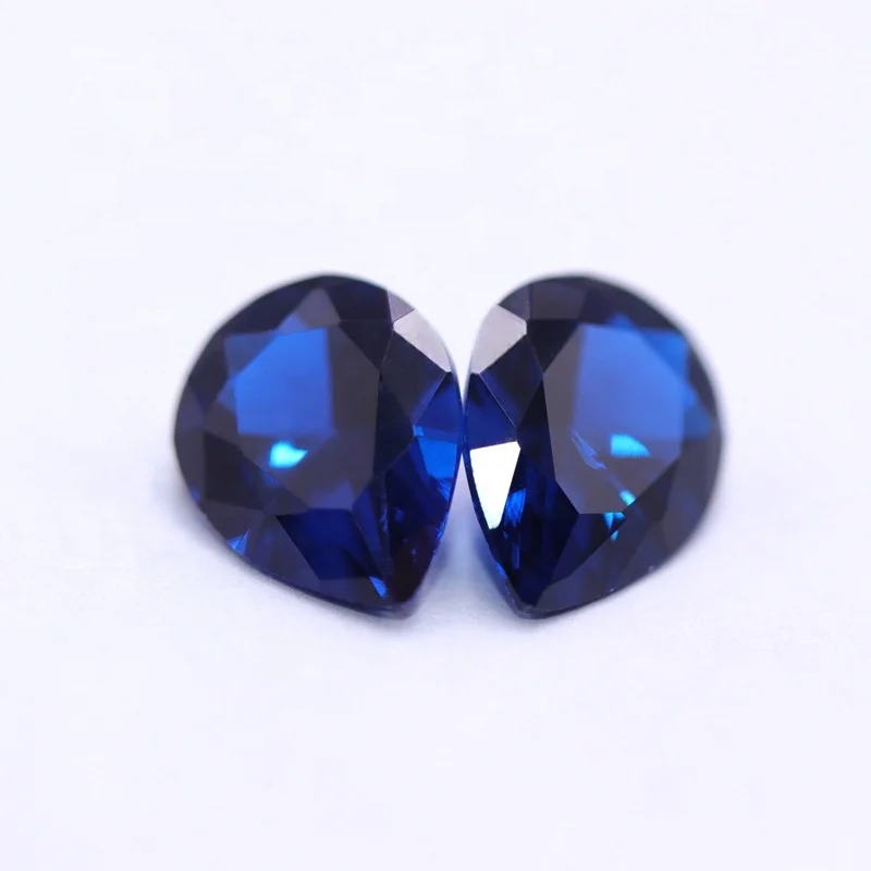 

Hot selling 7*9mm aquamarine blue pear shape gemstones Synthetic Spinel 113#