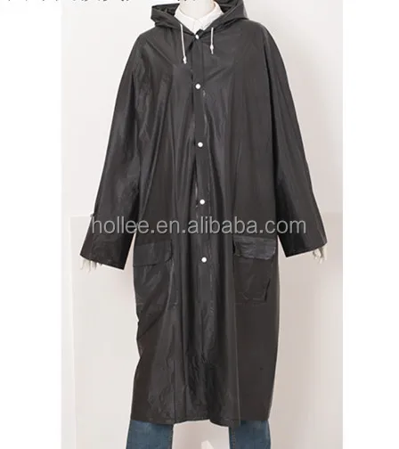 
Navy blue pvc adult raincoat with two pocket 