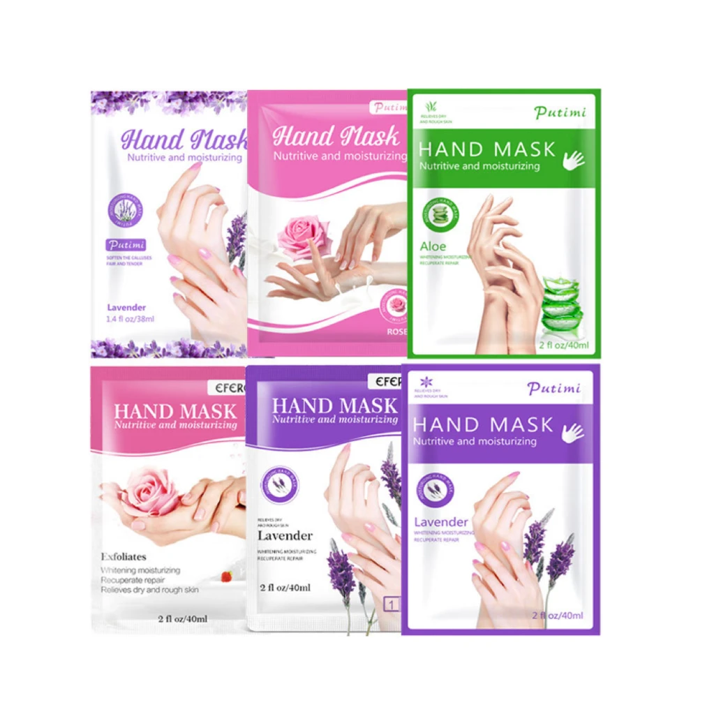 

hand mask peel private label lavender aloe vera rose extract moisturizing hand gloves mask