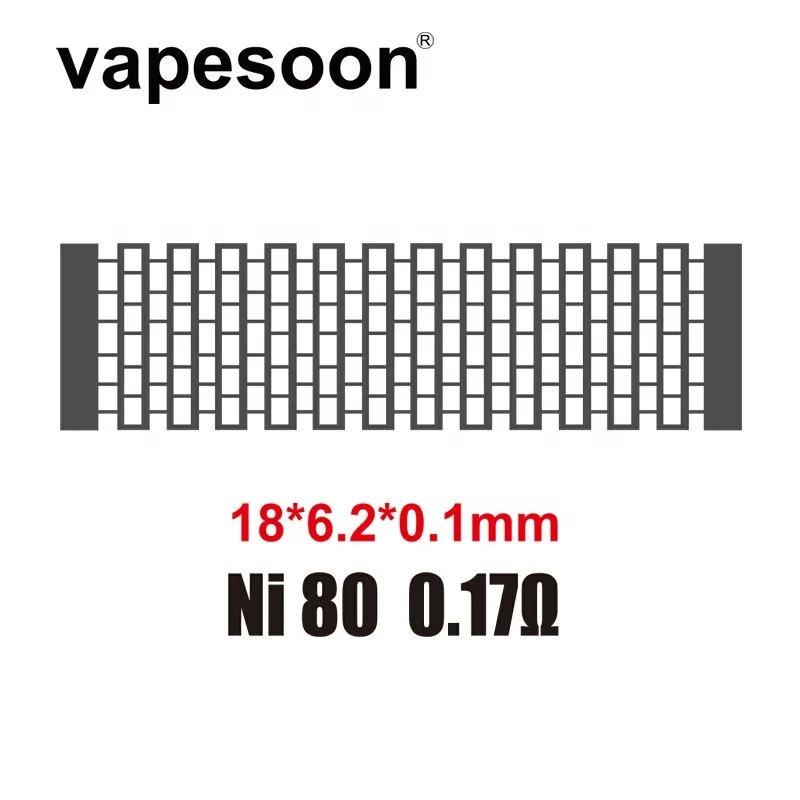 

vapesoon 10pcs/box 18*6.2*0.1mm a1 ni80 dual clapton mesh coil and cotton for Kylin M Zeus X RTA Profile Rdta and mesh coil