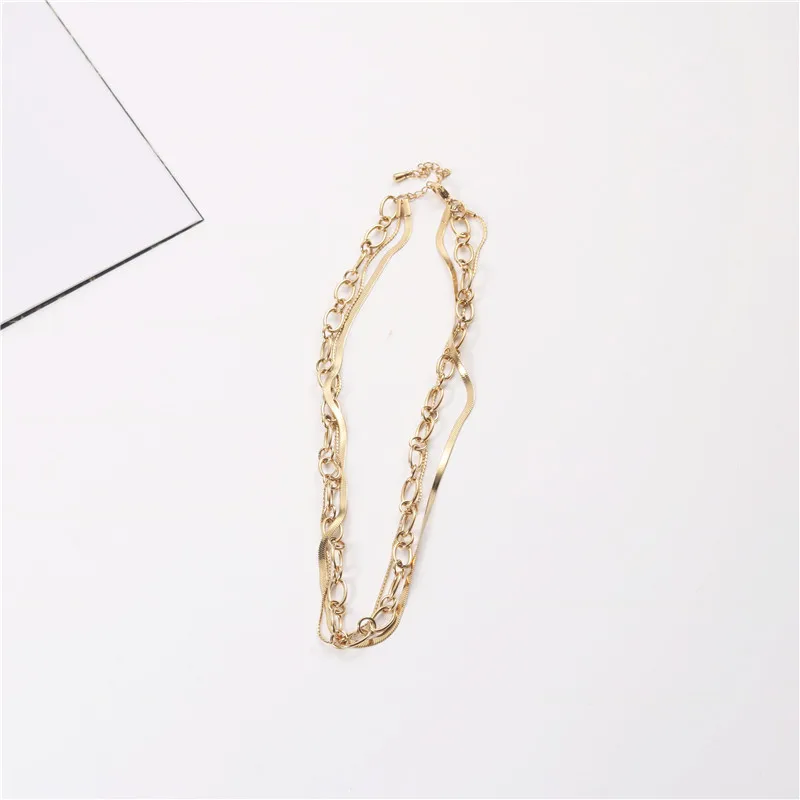 

Joolim Jewelry Gold Plated Snake Chain Multi-layer Choker Necklace Stainless Steel Jewelry Wholesale