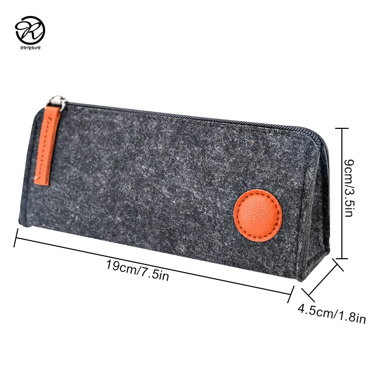 
2 Pack Felt Pencil Case Pouch Bag Pen Case Students Stationery Pouch Zipper bag 