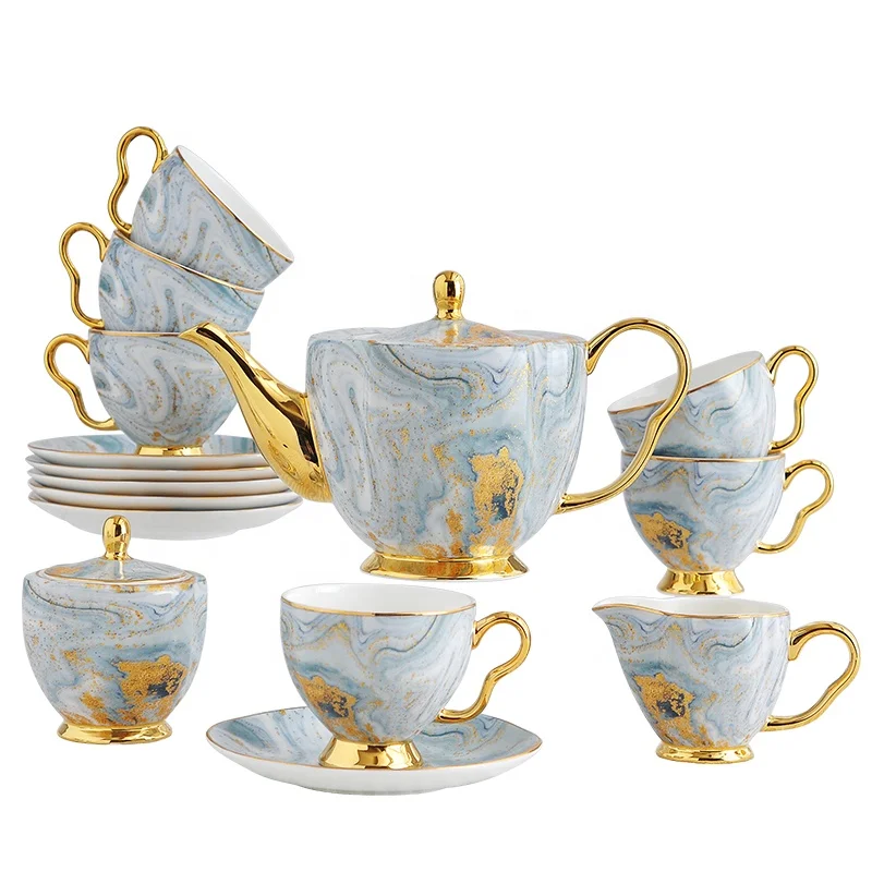 

European style small luxury high-end bone china coffee cup and saucer set English ceramic flower tea cup afternoon tea set, Picture