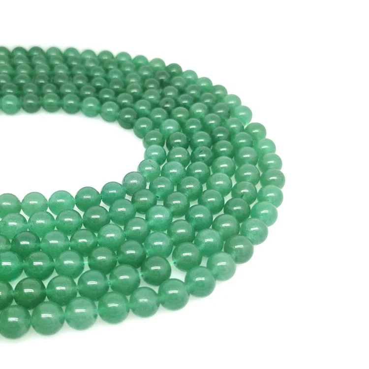 

Natural stone Green Aventurine round gem loose stone beads DIY jewelry production, 100% natural color