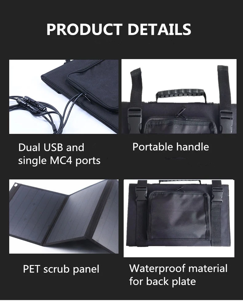 Foldable Solar Charger With Backpack Portable Solar Panel generator for solar panel system