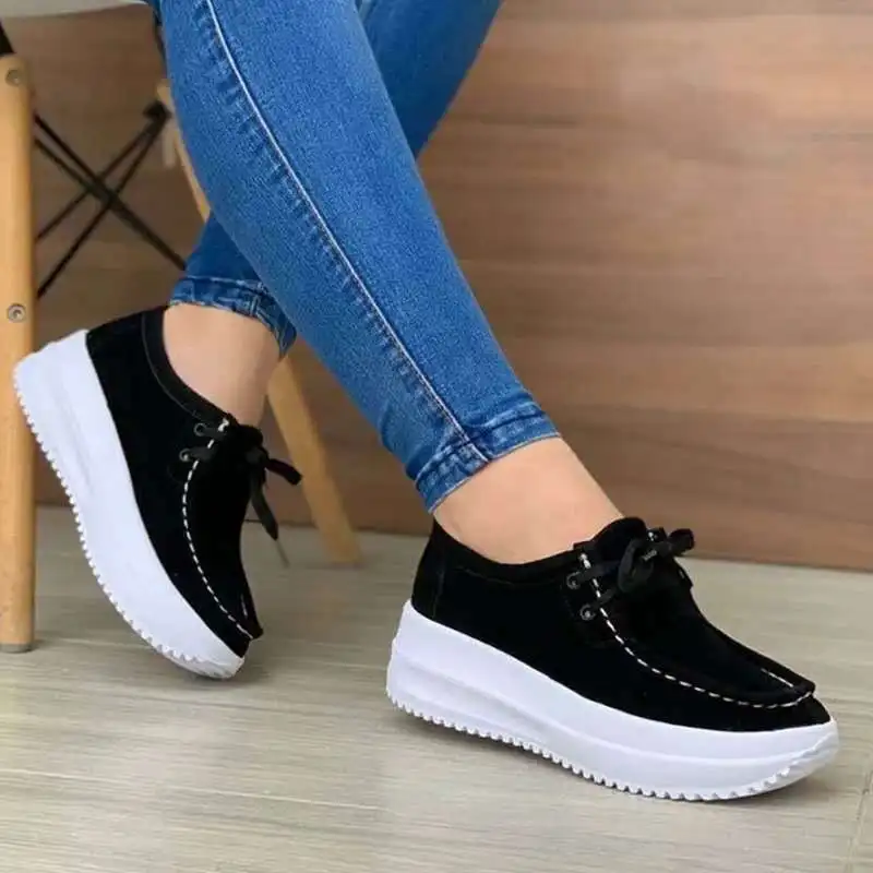 

Hot Custom Wholesale cheap high quality suede women casual height increasing shoes