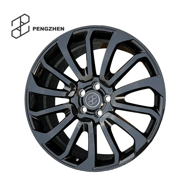 

Pengzhen Bright Black Finishing 20 21 22 Inch Wheel 5 Hole PCD 5x120 Alloy Forged Wheels For Land Rover Blade