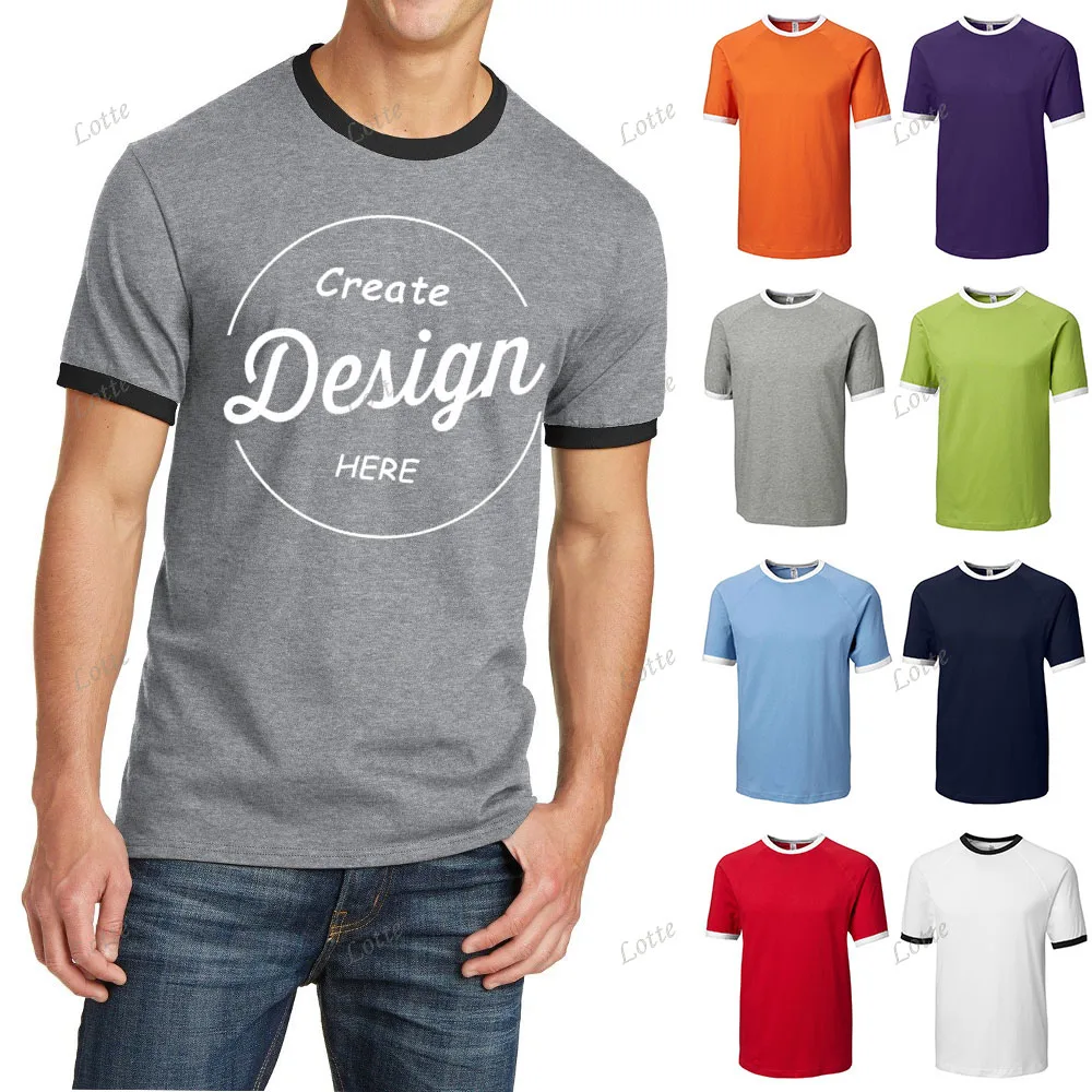 

custom manufactured high quality t shirts grey ringer tee