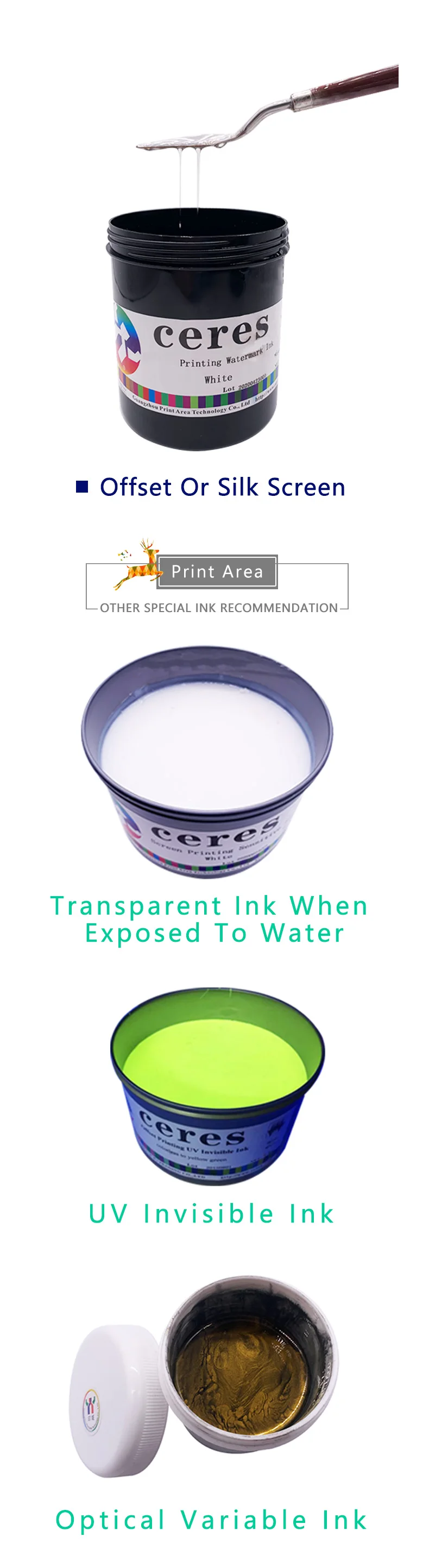 Screen Printing Black Watermark Ink - Anti-Forgery Solution