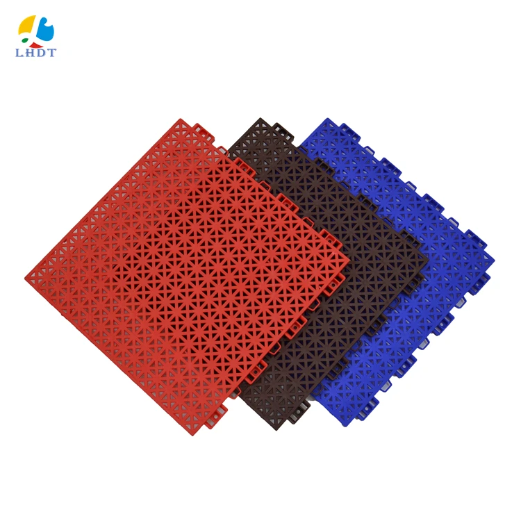 

Interlocking plastic outdoor tennis basketball hockey playground flooring tiles carpets square floor, 12 colors