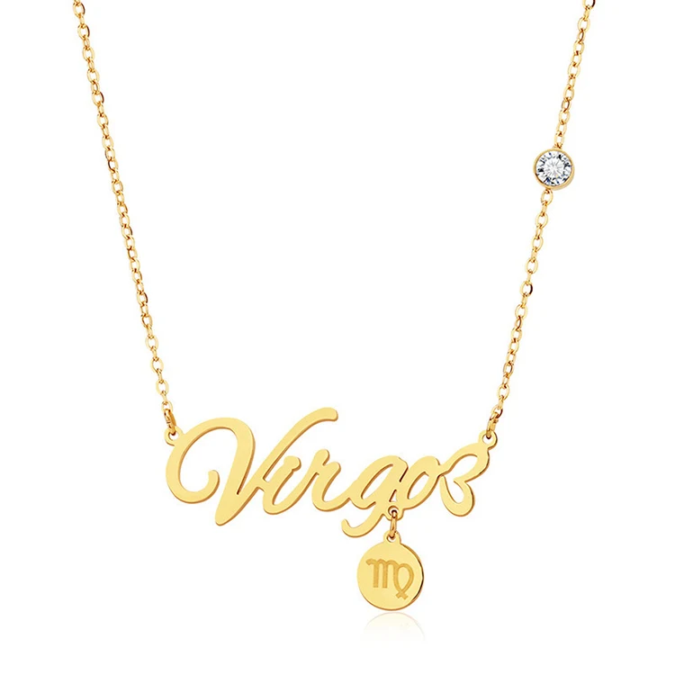 

Fashion New Design stainless steel gold zodiac name woman necklaces for gift