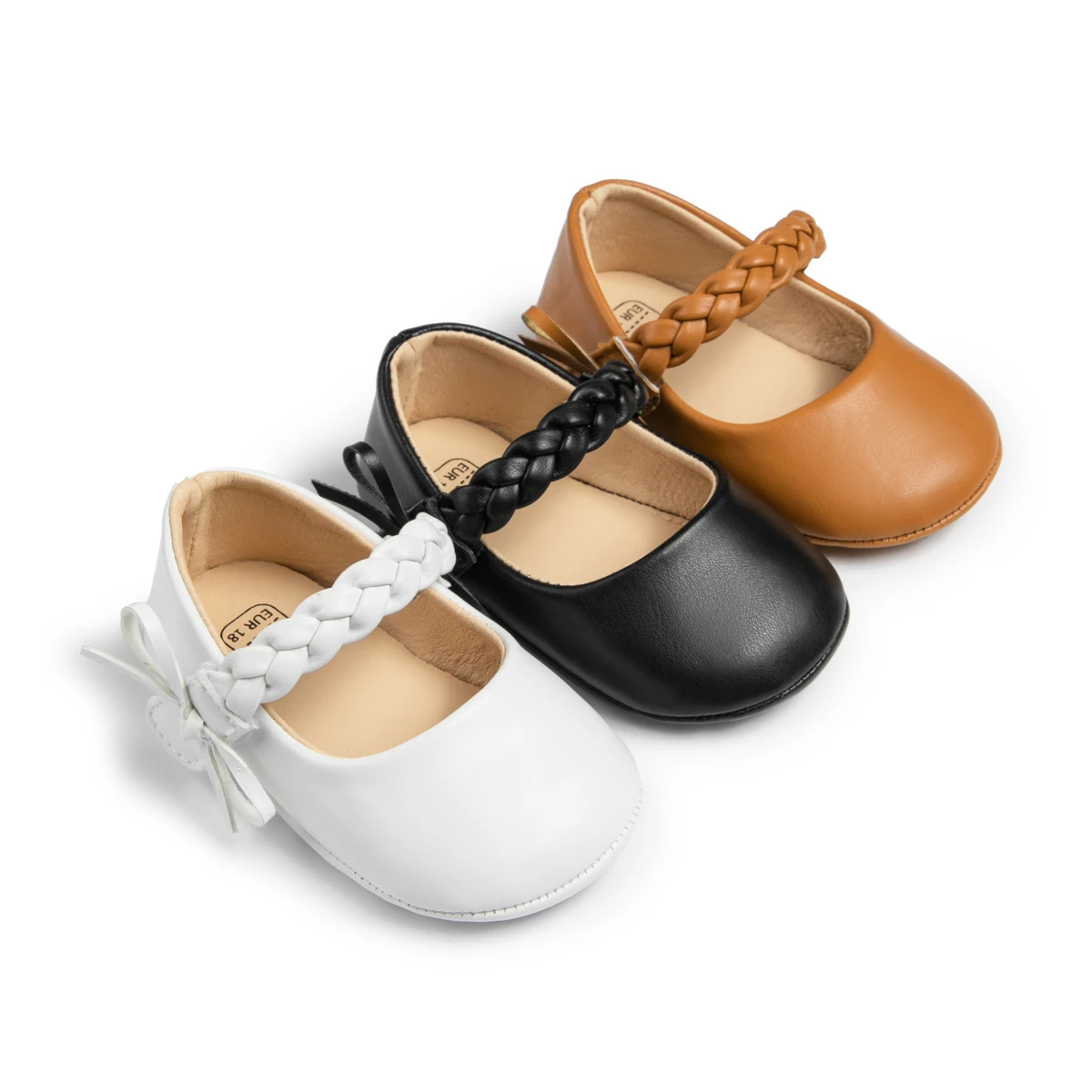 

New Arrival Fashional Infant Outdoor Princess Bowknot Wedding Rubber Soft Sole PU Leather Baby Girl shoes