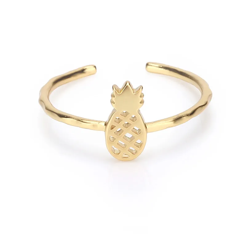 

Adjustable hollow pineapple ring matte14k gold finger ring, Golden ,silver