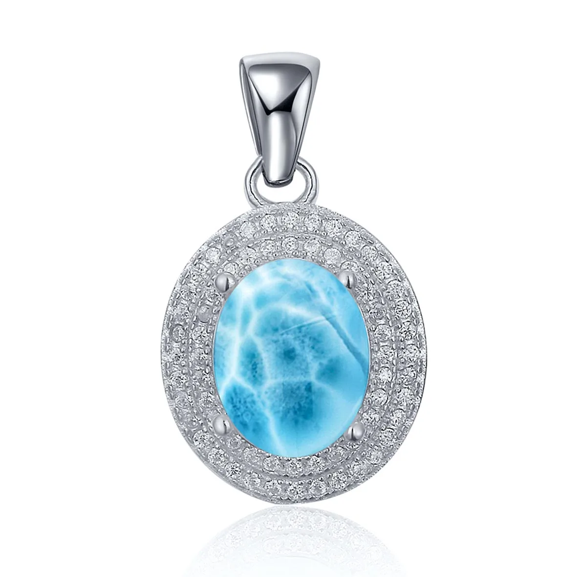 

Beautiful High Quality 2.0ct Blue Natural Larimar Pendant Silver Jewelry/natural larimar Pendant/larimar dominican republic