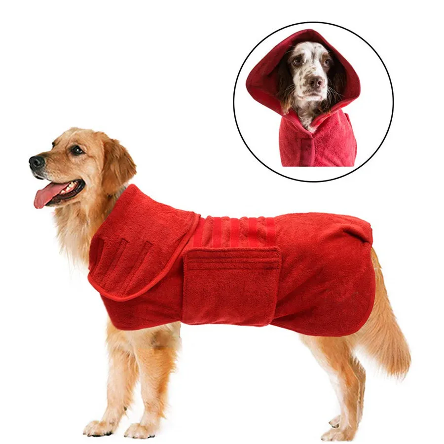 

Absorbance Microfiber Dog Drying Coat Gentle Fast Drying Super Absorbent Pet Dog Bathrobe Towel Dog Bath Towel, Customized color dog bath towel