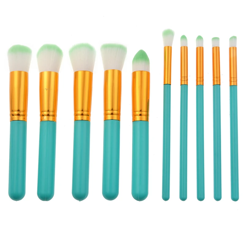 

10pcs Custom Private Label Women Beauty Makeup Tools Make Up Brush Set Eye Shadow Lip Blush Face Brush Set, Customized color