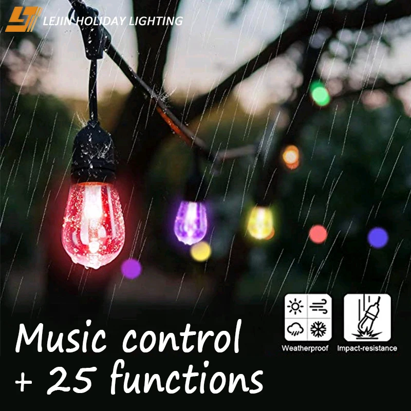 Smart Remote Control 26 Function S14 Bulb Festoon Lights With Music