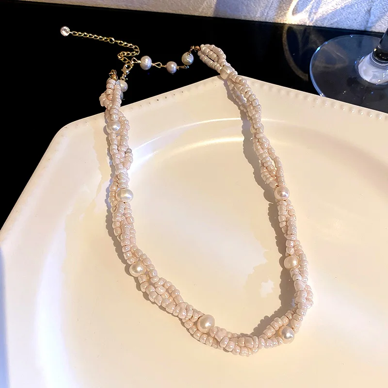 

new design white seed bead necklaces women