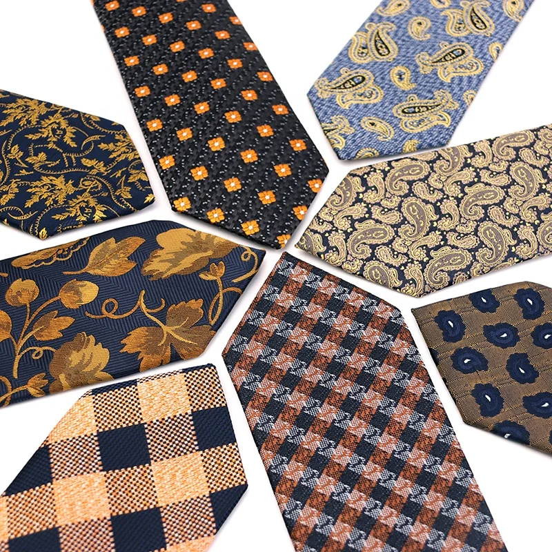 

New Designs Luxury Vintage Casual Ties Plaid Paisley Dot Business wedding Party Men's Necktie jacquard woven Tie for Men