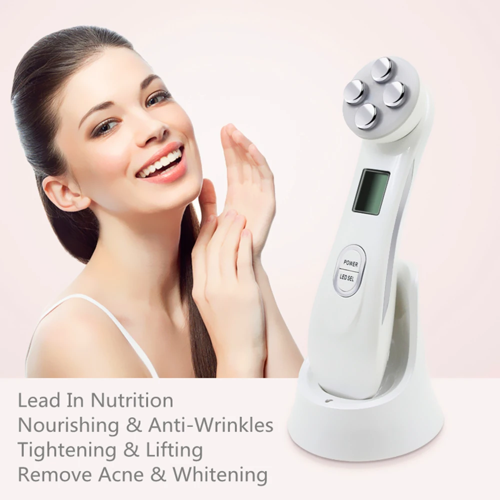 

5in1 RF EMS Facial Mesotherapy Electroporation RF Radio Frequency LED Photon Face Lifting Tighten Wrinkle Removal Skin Face Care