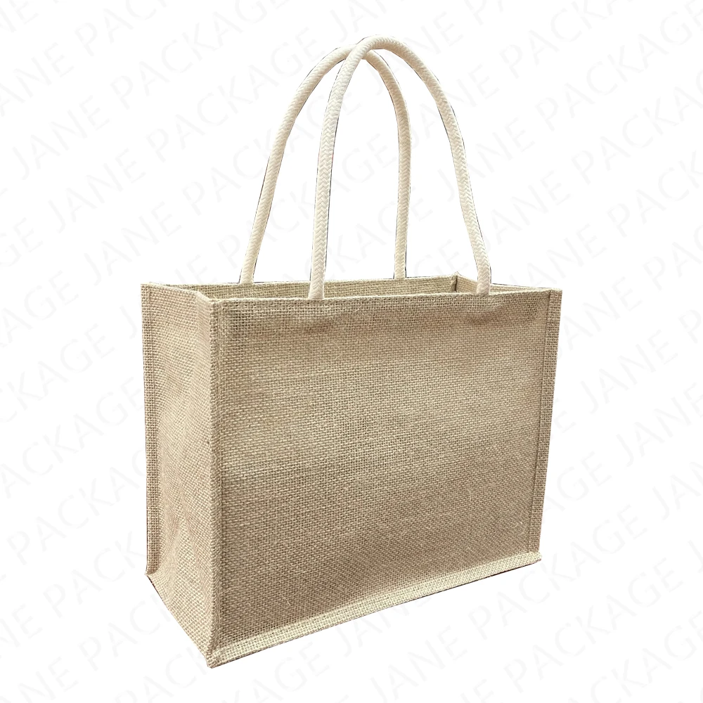 

Custom Printed Burlap Handbag Eco Reusable Shopping Jute Tote Bag