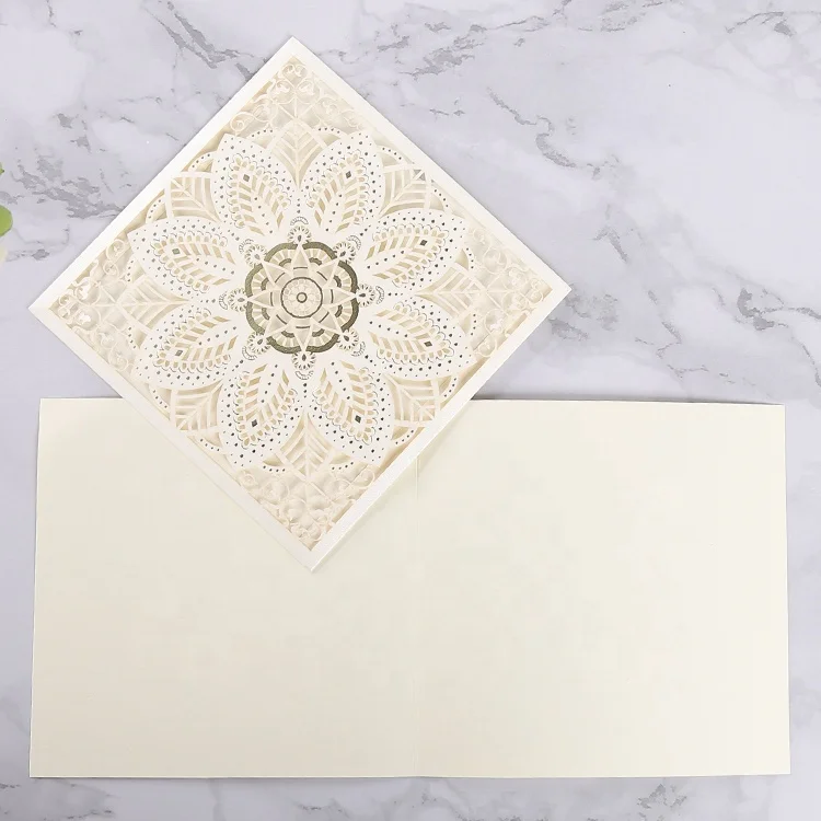 
laser cut retirement / square wedding invitation cards 