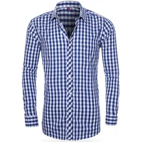 

Mens Pure Cotton Plaid Shirt Long Sleeved Business and Casual Shirt