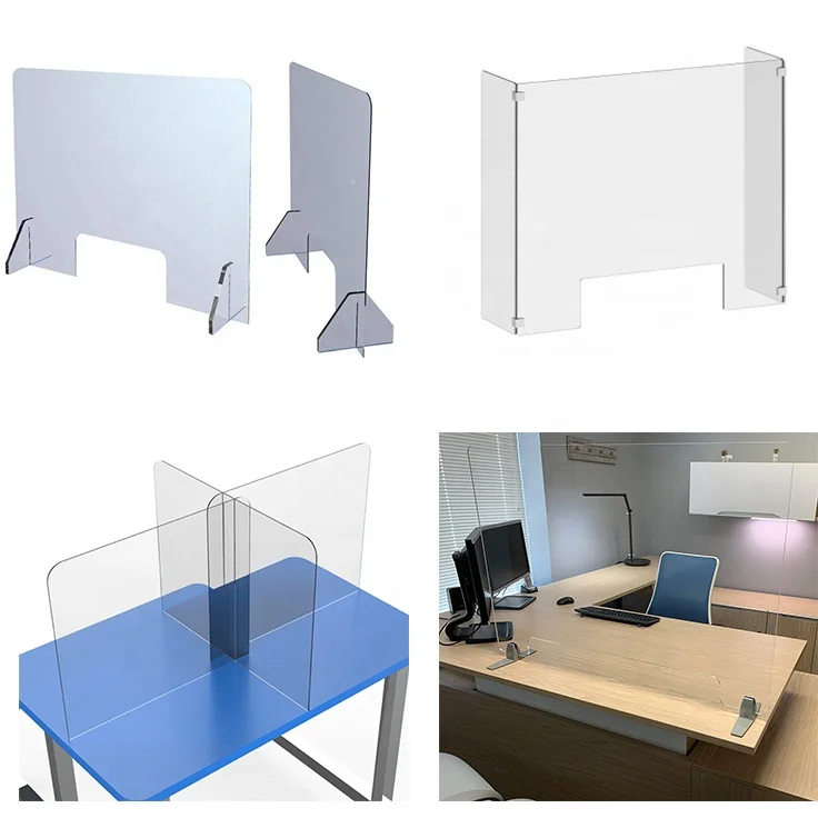 
Free standing Acrylic sneeze guard/Foldable plexiglass student desk shield for school  (62536089620)